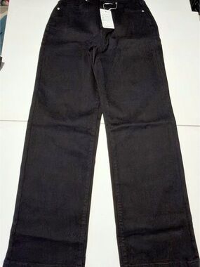 ETTELO Denim Collection Wide Leg Black women Cotton jeans Blend NWT